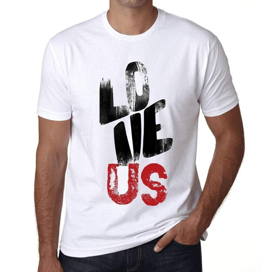 Ultrabasic - Homme T-Shirt Graphique Love US Blanc