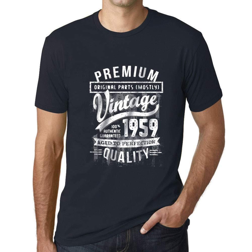 Ultrabasic - Homme Graphique 1959 Aged to Perfection T-Shirt - Cadeau d'anniversaire pour 60 Ans Marine