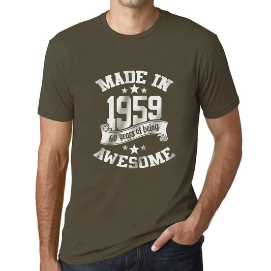 Ultrabasic - Homme T-Shirt Graphique Made in 1959 Awesome 60ème Anniversaire Army