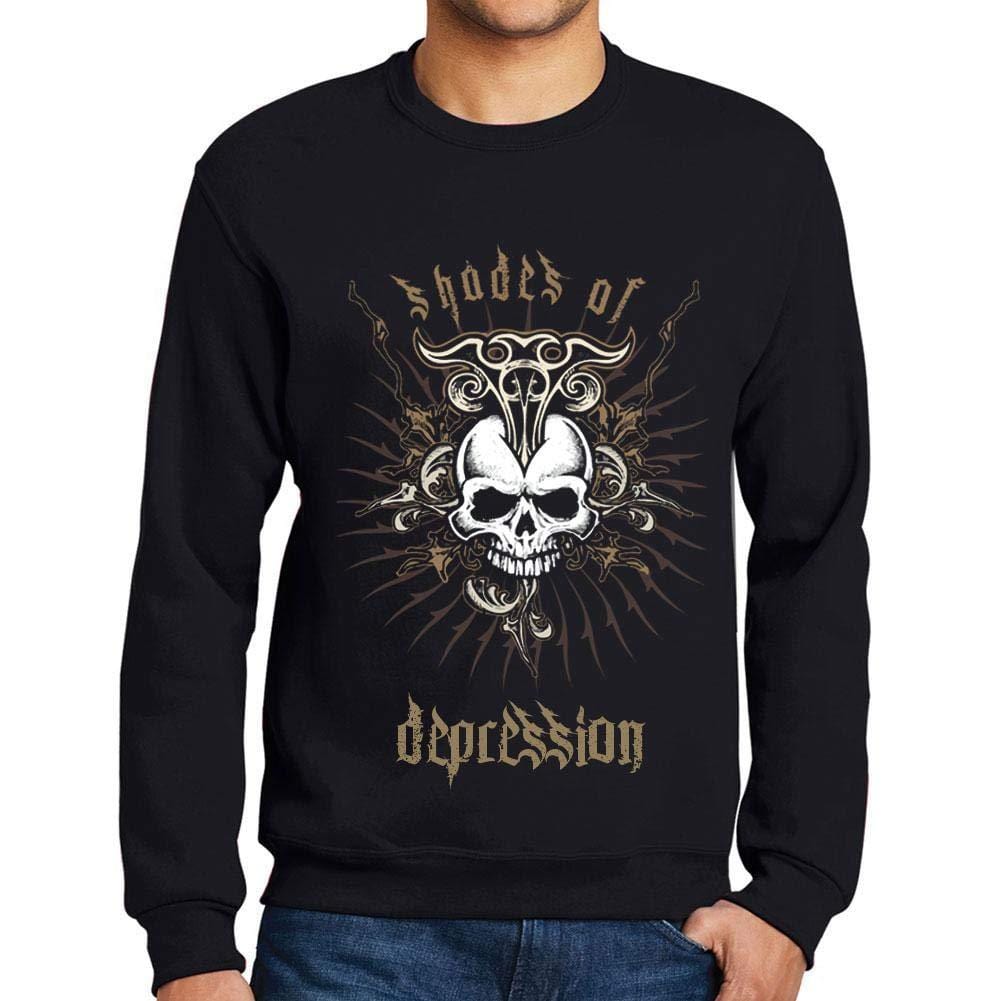 Ultrabasic - Homme Graphique Shades of Depression T-Shirt Imprimé Lettres Noir Profond