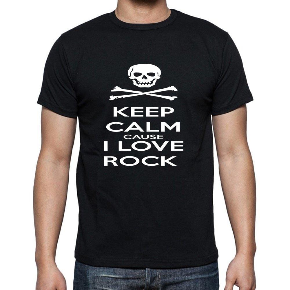 Keep Calm Cause I Love Rock T-Shirt,Cadeau,Homme - Black,t Shirt Homme