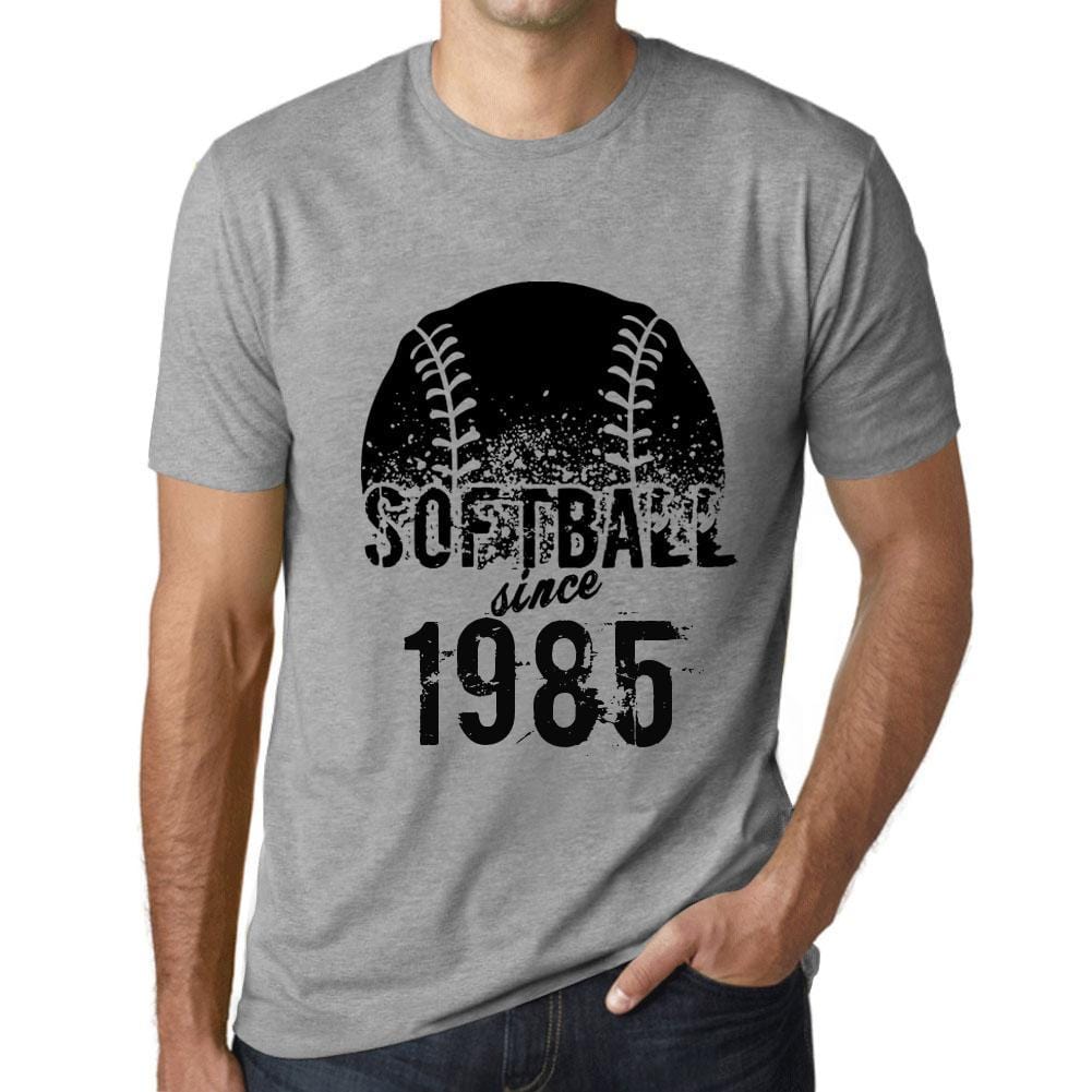 Men’s <span>Graphic</span> T-Shirt Softball Since 1985 Grey Marl - ULTRABASIC