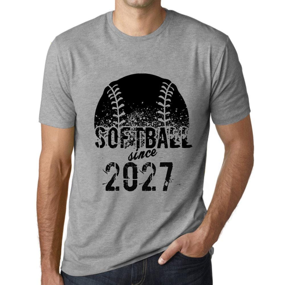 Men&rsquo;s Graphic T-Shirt Softball Since 2027 Grey Marl - Ultrabasic