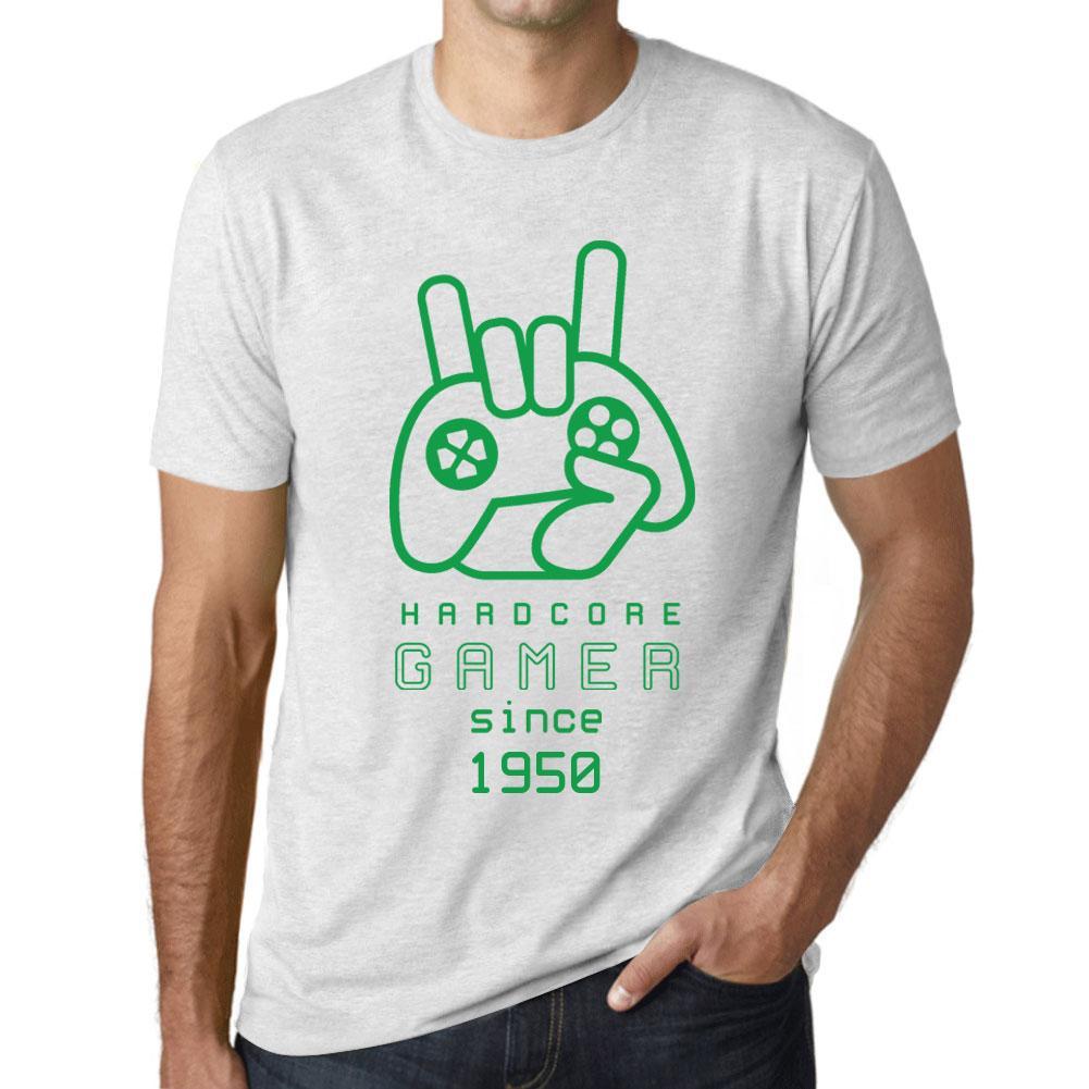 Men&rsquo;s Graphic T-Shirt Hardcore Gamer Since 1950 Vintage White - Ultrabasic