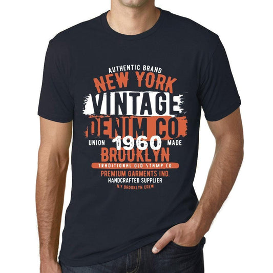 Men’s <span>Graphic</span> T-Shirt Vintage Denim Since 1960 Navy - ULTRABASIC