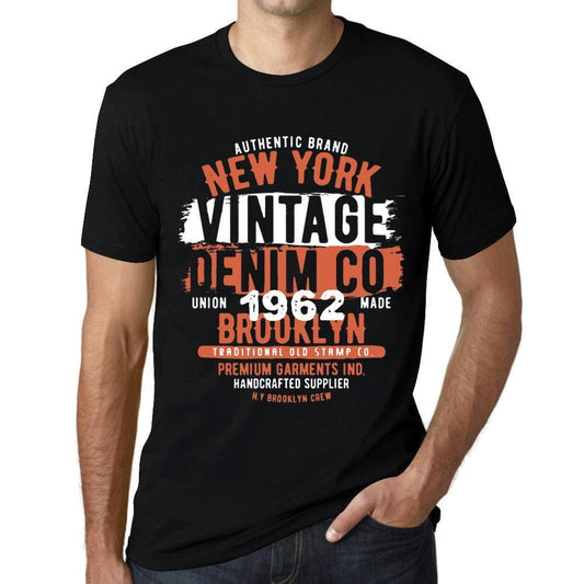 Men’s <span>Graphic</span> T-Shirt Vintage Denim Since 1962 Deep Black - ULTRABASIC