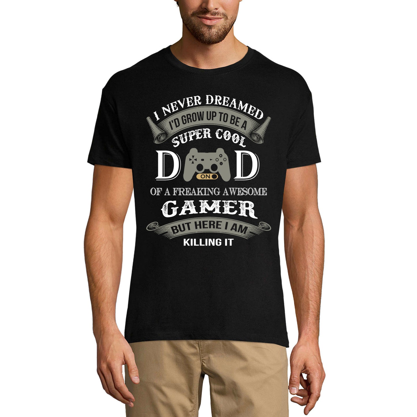 ULTRABASIC Men's Gaming T-Shirt - Super Cool Dad of a Freaking Awesome Gamer Shirt