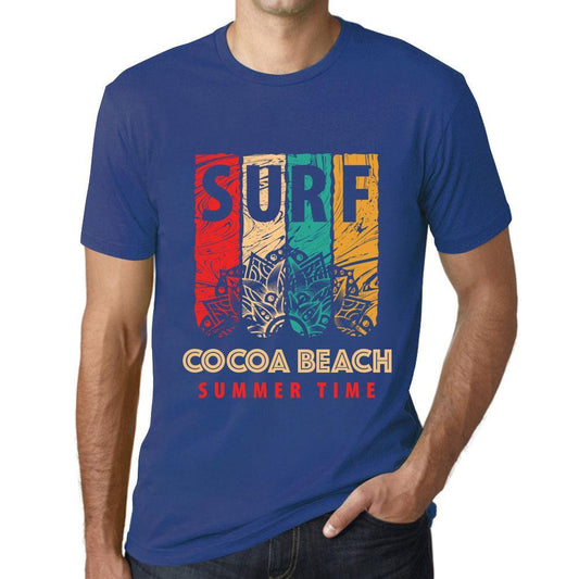 Men&rsquo;s Graphic T-Shirt Surf Summer Time COCOA BEACH Royal Blue - Ultrabasic