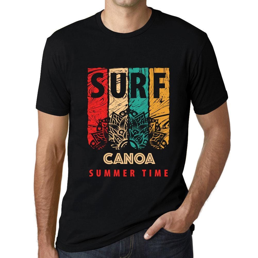 Men&rsquo;s Graphic T-Shirt Surf Summer Time CANOA Deep Black - Ultrabasic