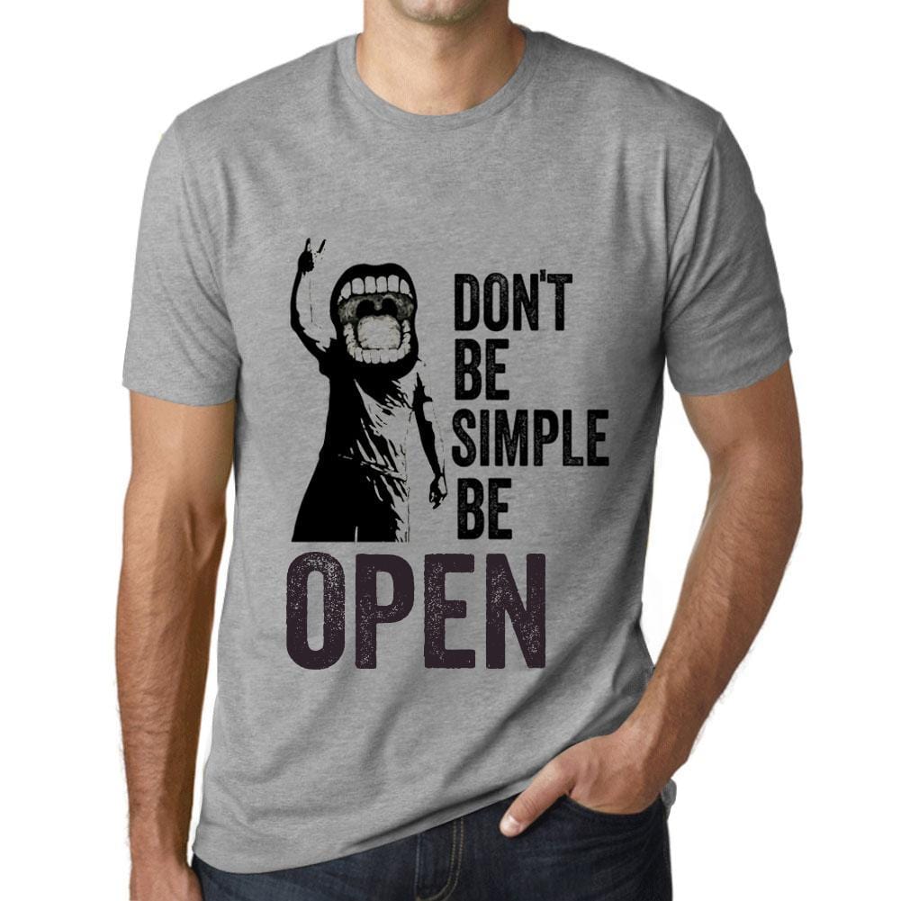 Men&rsquo;s Graphic T-Shirt Don't Be Simple Be OPEN Grey Marl - Ultrabasic