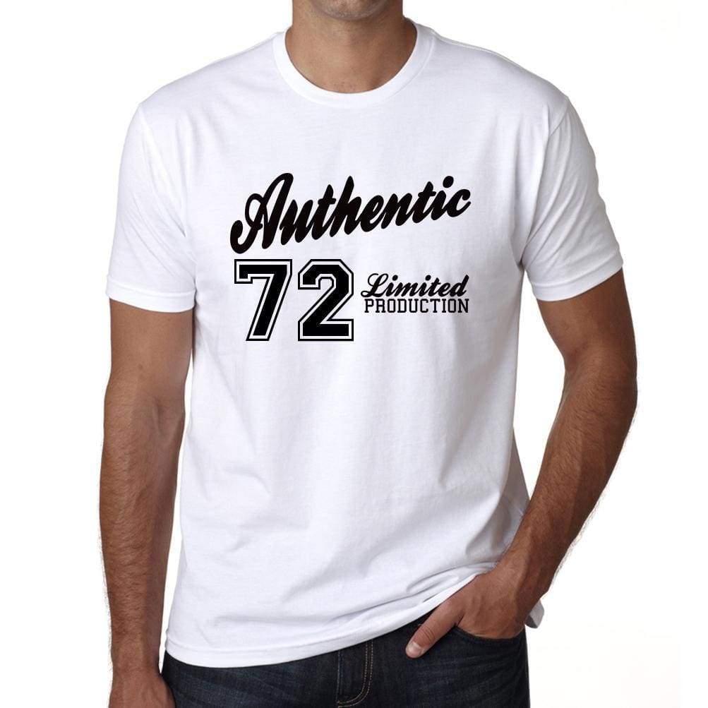 71 Authentic White Mens Short Sleeve Round Neck T-Shirt 00123 - White / S - Casual