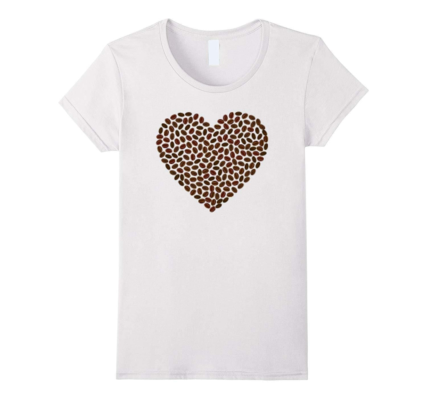 T-shirt graphique femme Coffee Lover avec coeur en grains de café Wowen 