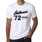 72 Authentic White Mens Short Sleeve Round Neck T-Shirt 00123 - White / L - Casual