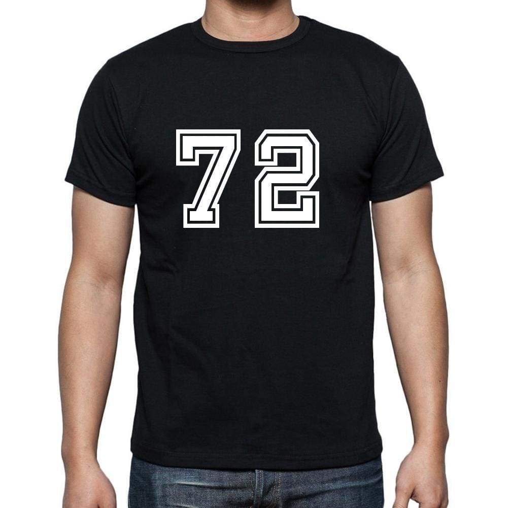 72 Numbers Black Mens Short Sleeve Round Neck T-Shirt 00116 - Casual