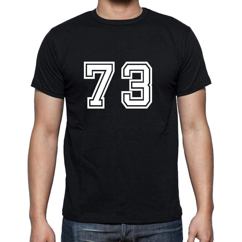 73 Numbers Black Mens Short Sleeve Round Neck T-Shirt 00116 - Casual