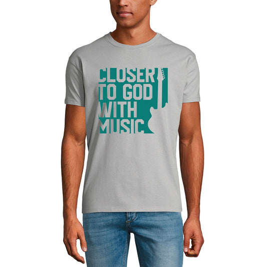 ULTRABASIC Men's T-Shirt Closer to God With Music - Religious Shirt for Musician