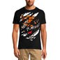 ULTRABASIC T-Shirt Torn pour Homme Angry Tiger Face - Chemise à Manches Courtes pour Homme