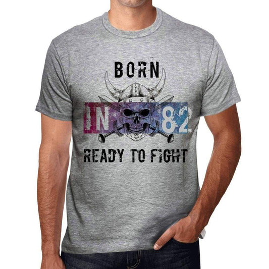 82 Ready To Fight Mens T-Shirt Grey Birthday Gift 00389 - Grey / S - Casual