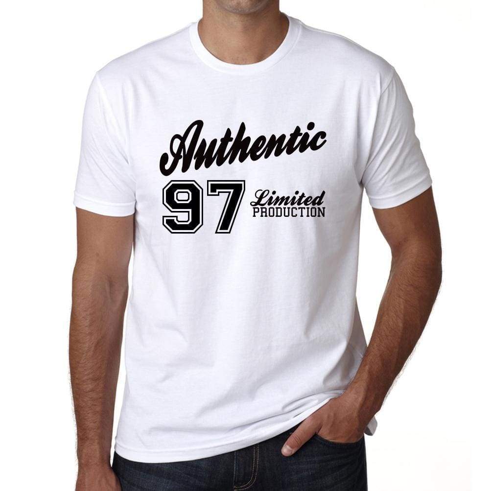 96 Authentic White Mens Short Sleeve Round Neck T-Shirt 00123 - White / S - Casual