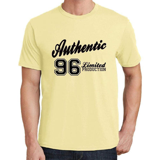 96 Authentic Yellow Mens Short Sleeve Round Neck T-Shirt - Yellow / S - Casual