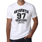97 Authentic Genuine White Mens Short Sleeve Round Neck T-Shirt 00121 - White / S - Casual