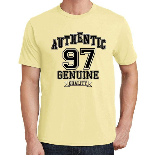 97 Authentic Genuine Yellow Mens Short Sleeve Round Neck T-Shirt 00119 - Yellow / S - Casual