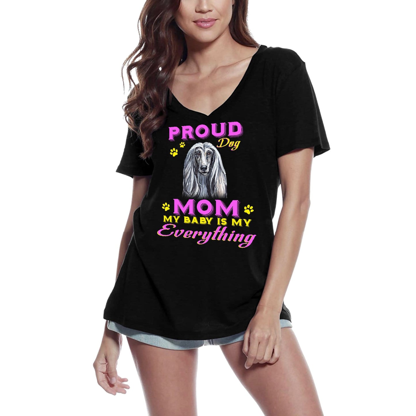 ULTRABASIC Women's T-Shirt Proud Day - Afghan Dog Mom - My Baby is My Everything