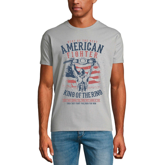 ULTRABASIC Men's T-Shirt American Fighter - King of the Ring US Flag Tee Shirt
