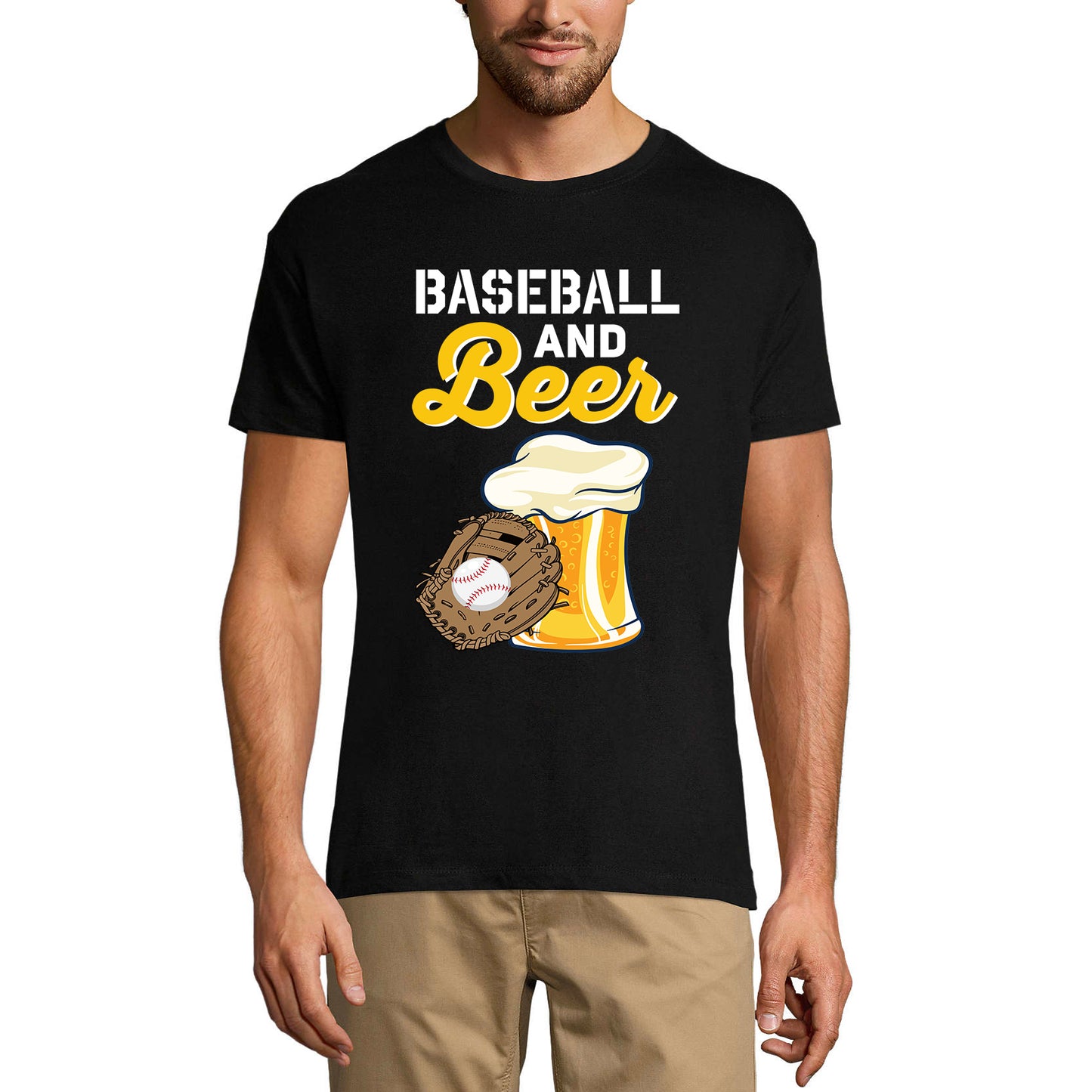 ULTRABASIC Men's T-Shirt Baseball and Beer - Funny Sport Beer Lover Tee Shirt