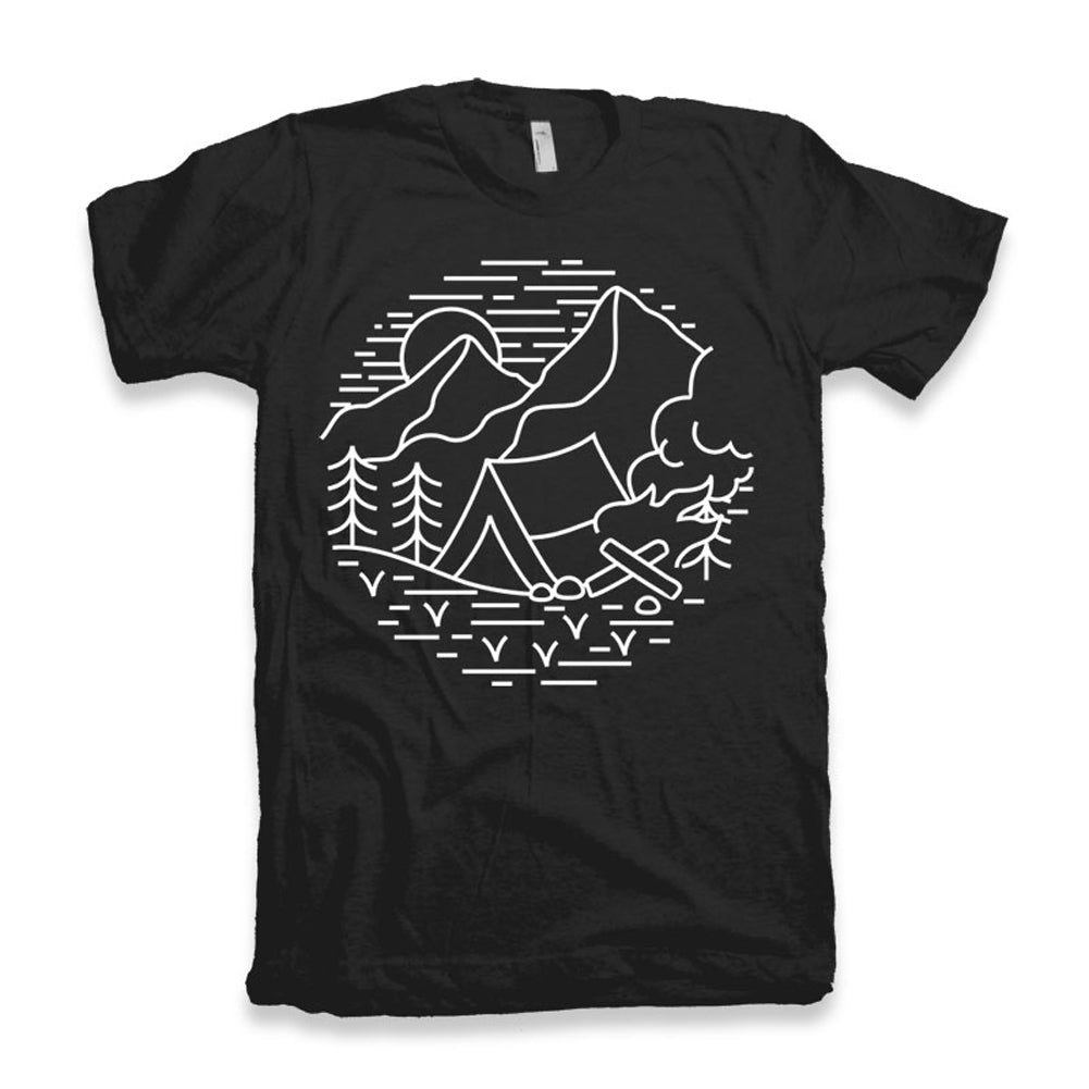 ULTRABASIC Men's Graphic T-Shirt Mountain - Camping Adventure Shirt for Men 