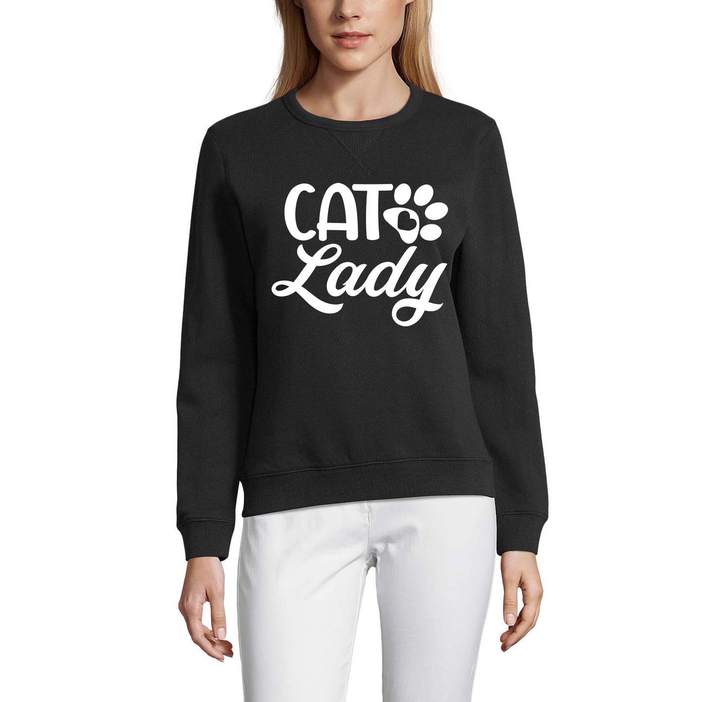 ULTRABASIC Women's Sweatshirt Cat Lady - Kitten Paw Funny Sweater for Ladies