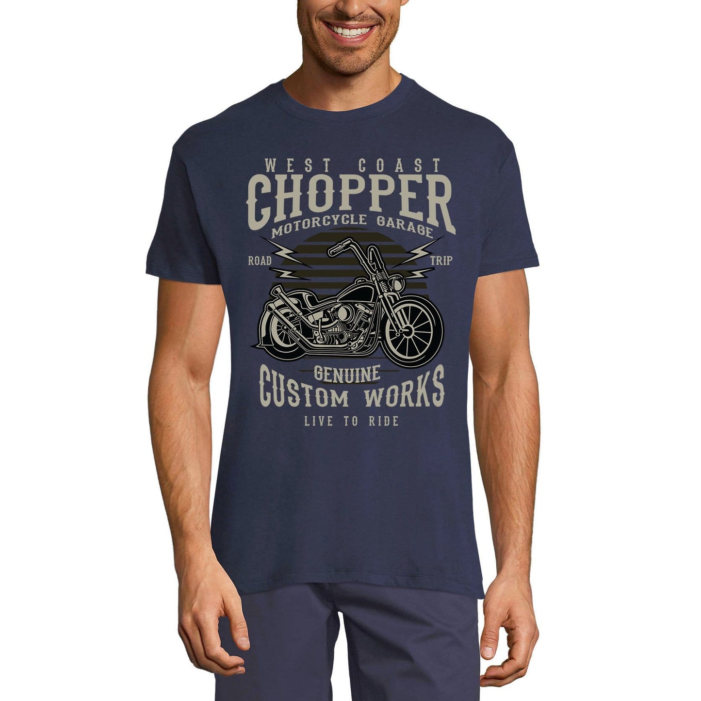 ULTRABASIC Men's T-Shirt West Coast Chopper - Live to Ride Motorcycle Shirt for Men