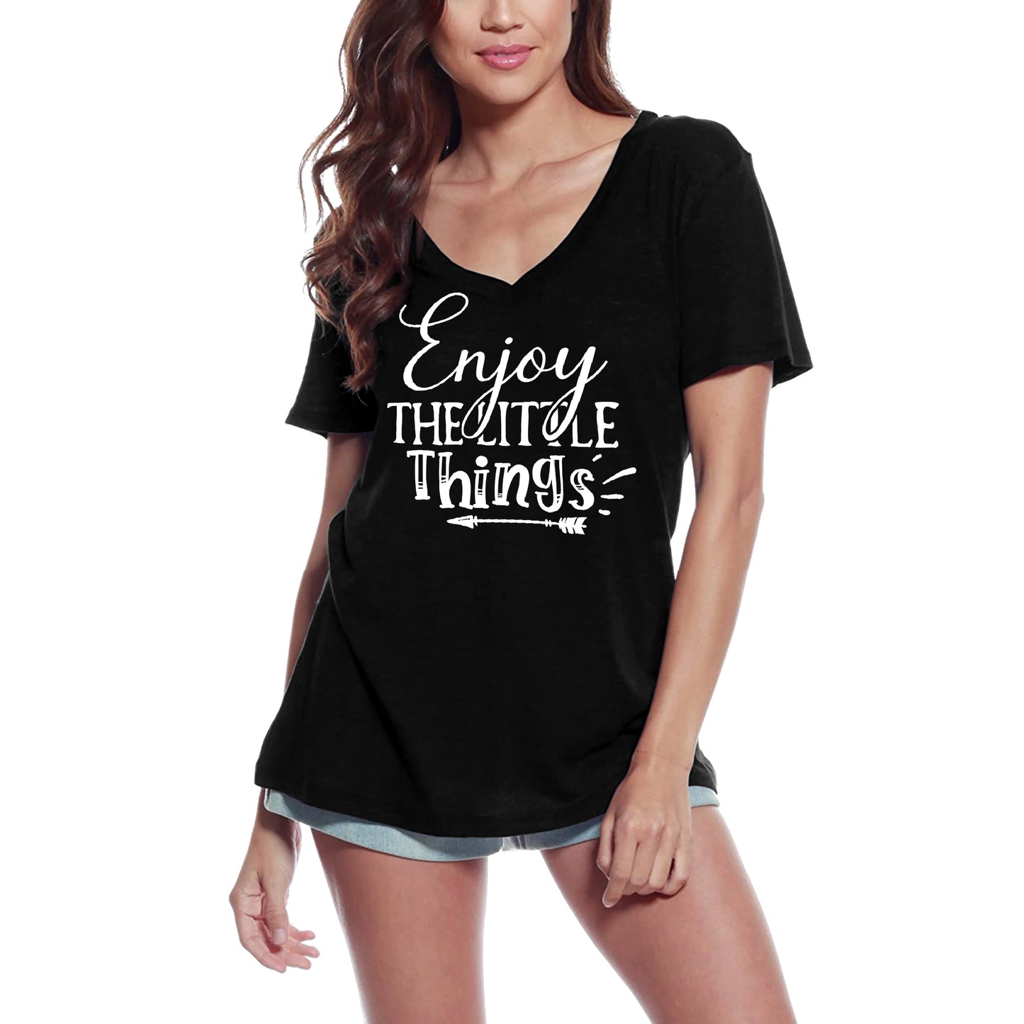 ULTRABASIC Women's T-Shirt Enjoy the Little Things - Short Sleeve Tee Shirt Tops