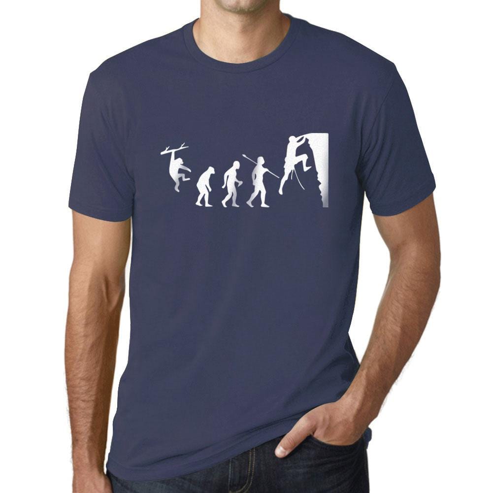 ULTRABASIC - <span>Graphic</span> <span>Printed</span> <span>Men's</span> Climbing Evolution T-Shirt Denim - ULTRABASIC