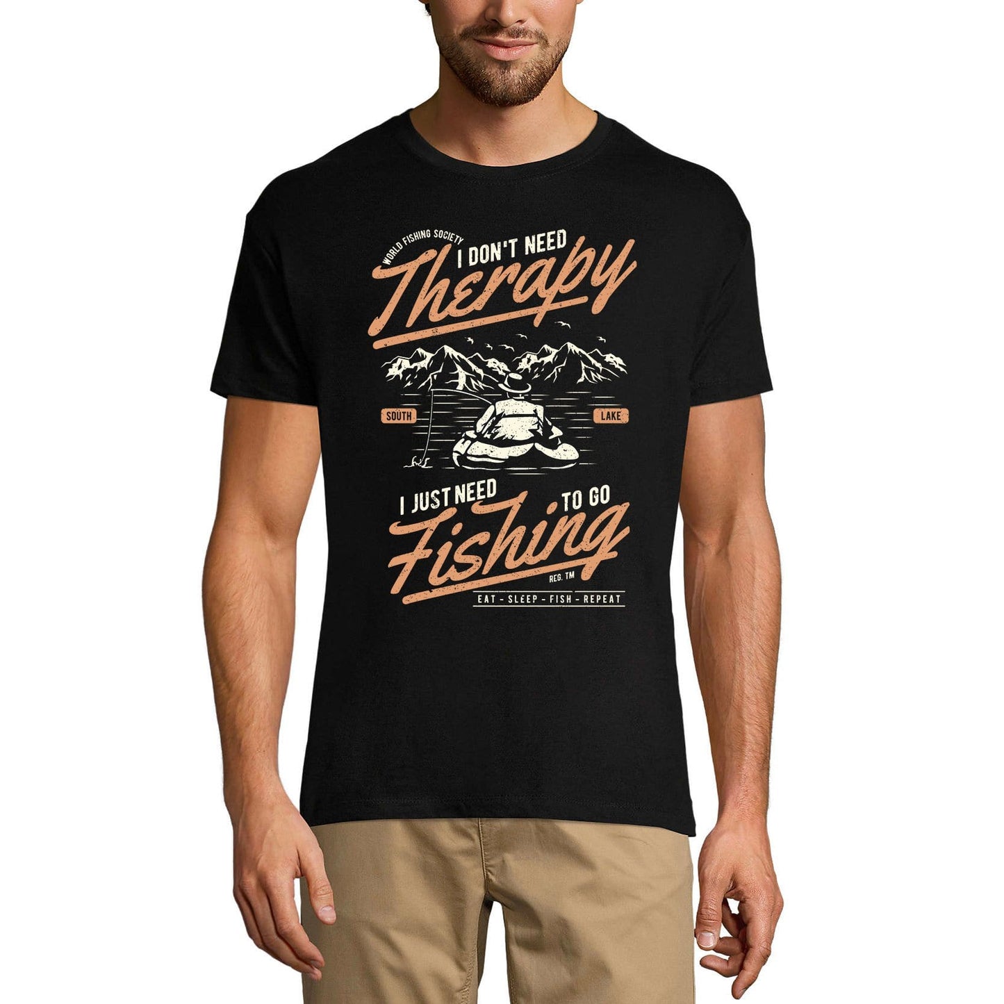 ULTRABASIC Men's T-Shirt I Don't Need Therapy I Just Need to Go Fishing - Fisherman Tee Shirt