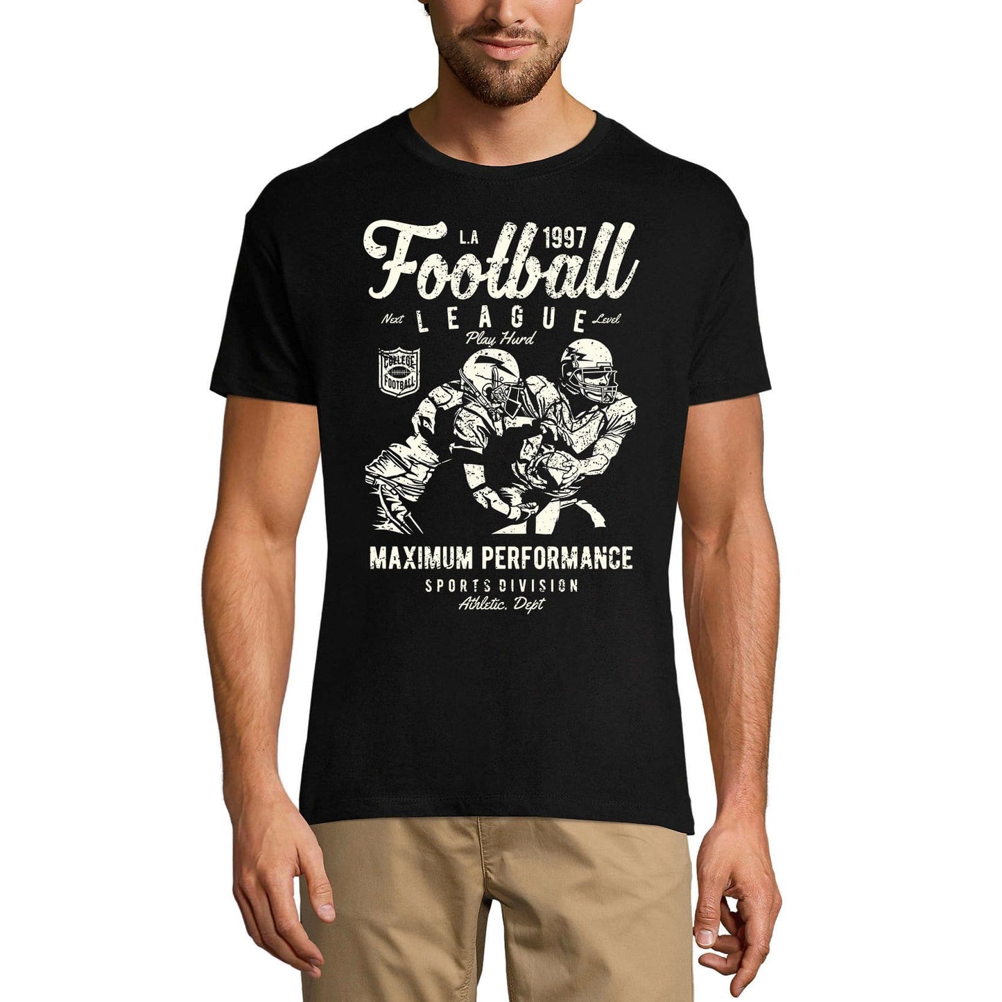 ULTRABASIC Men's T-Shirt LA Football League 1997 Play Hard - Sport Division Tee Shirt
