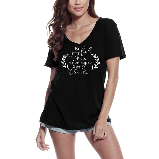 ULTRABASIC Women's T-Shirt Give Thanks - Religious Short Sleeve Tee Shirt Tops