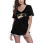 T-Shirt femme ULTRABASIC chat avec verre-T-Shirt drôle amoureux de chaton