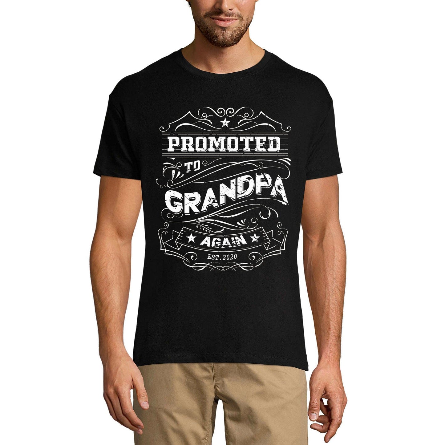 ULTRABASIC Men's Novelty T-Shirt Promoted to Grandad Again - Funny Tee Shirt