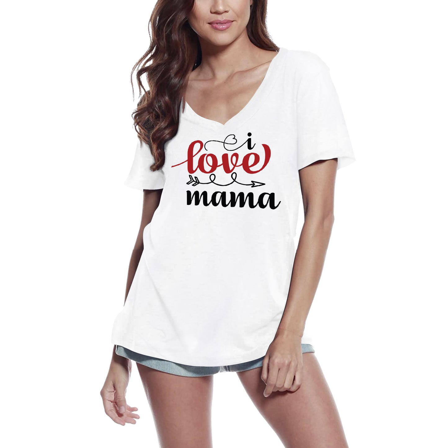 ULTRABASIC Women's T-Shirt I Love Mama - Mom Short Sleeve Tee Shirt Gift Tops