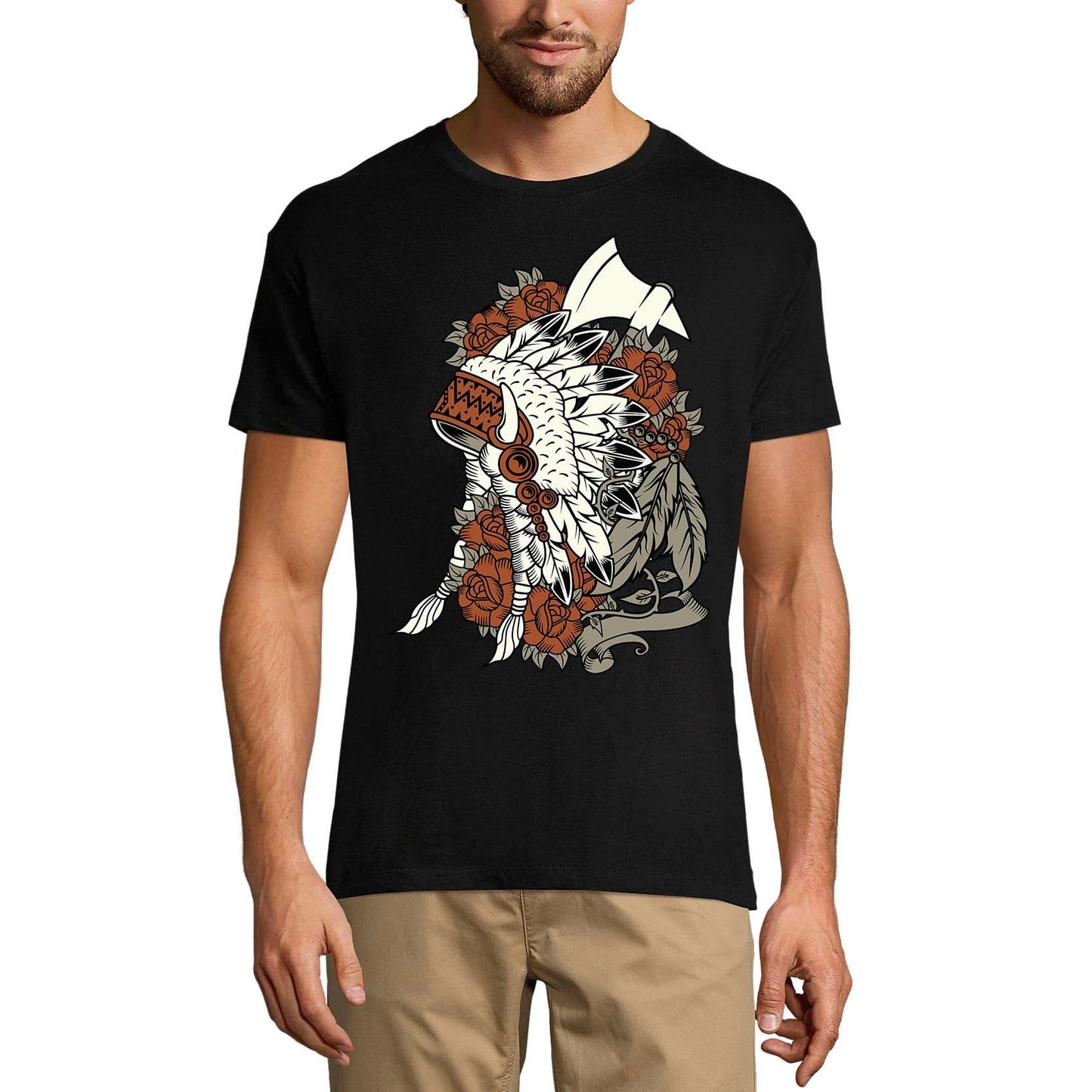 ULTRABASIC Men's Graphic T-Shirt Indians War Bonnet - Battle Chief Tee Shirt