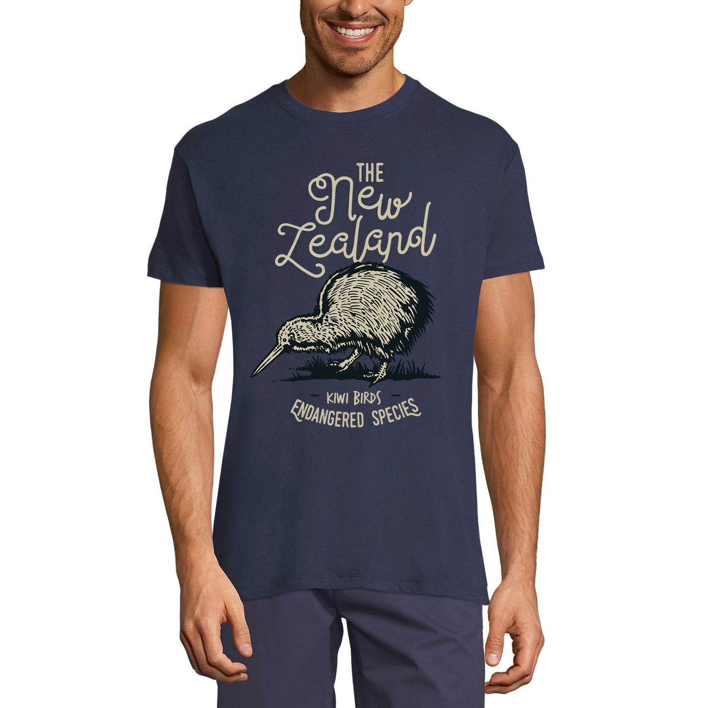 ULTRABASIC Men's Graphic T-Shirt The New Lealand - Kiwi Birds Shirt for Men
