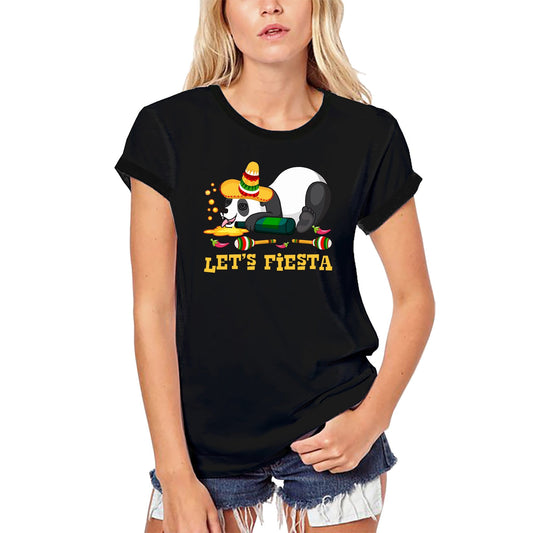 ULTRABASIC Women's Organic T-Shirt Let's Fiesta Panda With Sombrero - Funny Mexican Traditional Tee Shirt