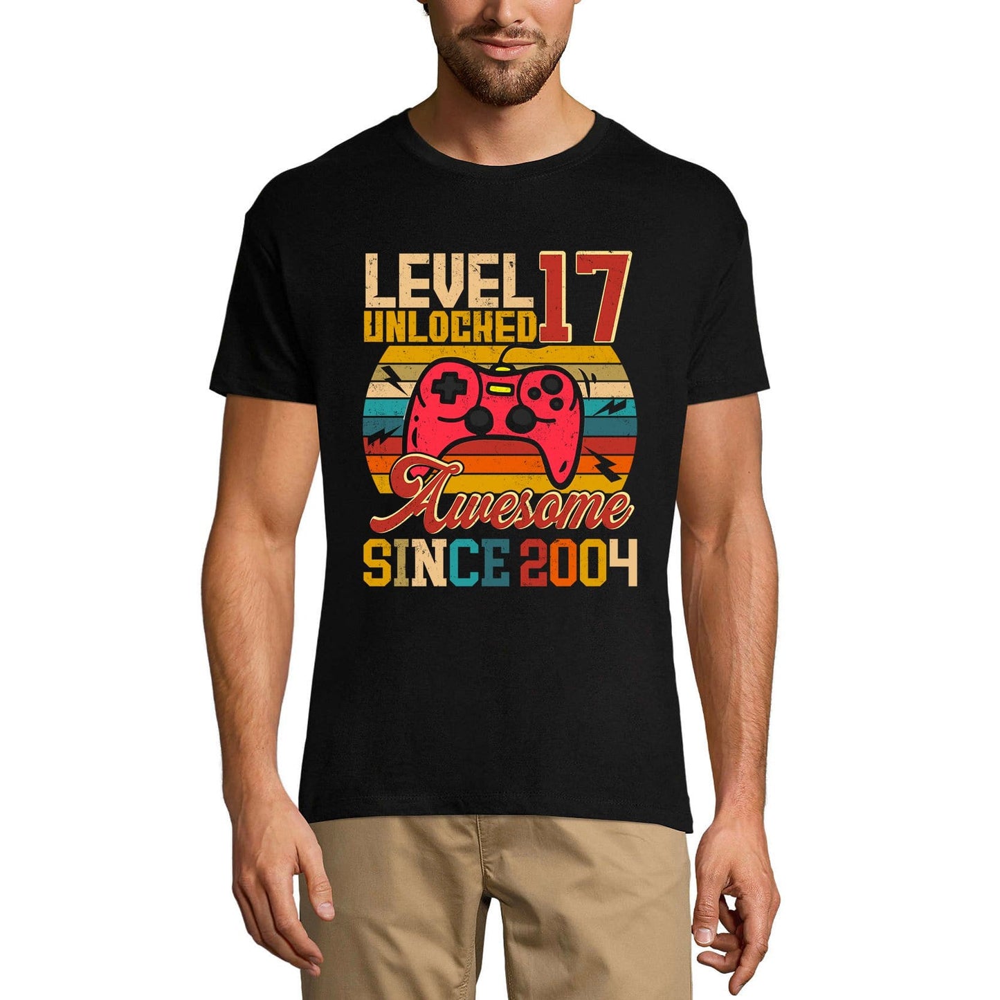 T-shirt de jeu ULTRABASIC pour hommes, niveau 17 débloqué, cadeau de joueur pour le 17e anniversaire