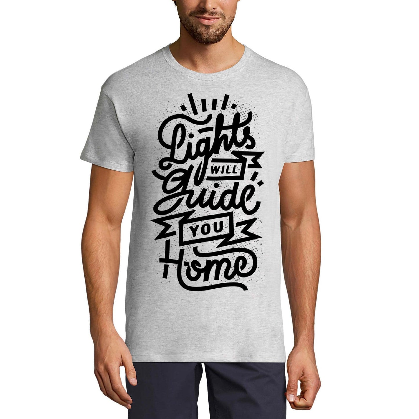 ULTRABASIC Men's T-Shirt Lights will guide you home - Short Sleeve Tee shirt