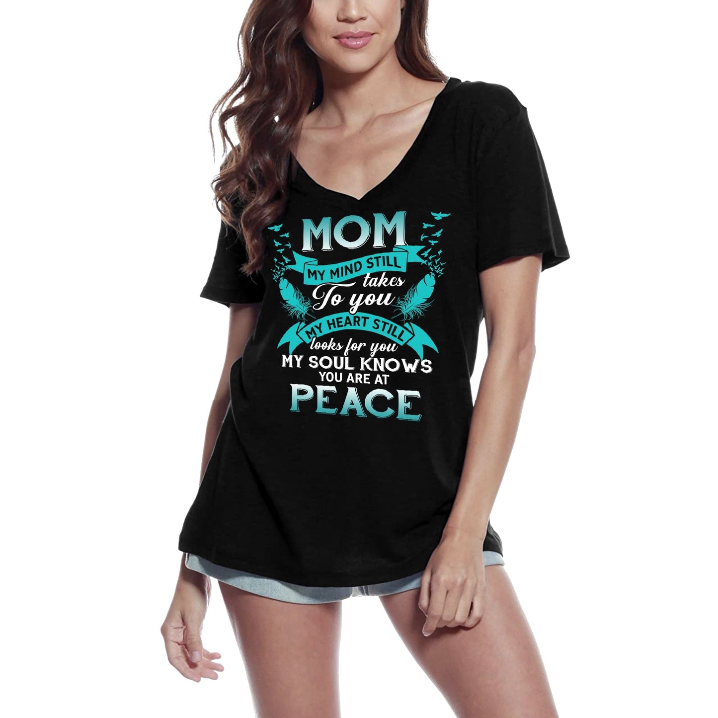 T-Shirt ULTRABASIC pour femmes, maman, mon esprit vous prend toujours - Tee-Shirt mère de la paix