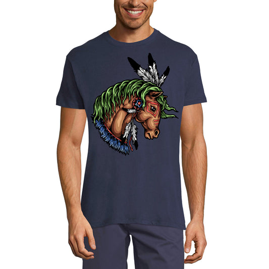 ULTRABASIC Men's Graphic T-Shirt Native Wildlife Horse - Animal Lover Shirt for Men