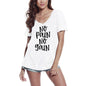 ULTRABASIC T-shirt fantaisie pour femme No Pain No Gain – Citation de motivation amusante