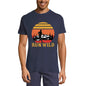 ULTRABASIC Men's Novelty T-Shirt Retro Run Wild Sunset - Runner Tee Shirt