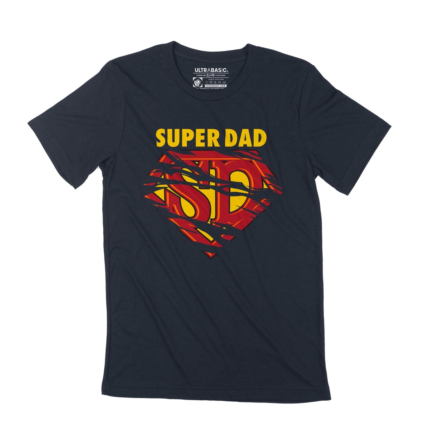 ULTRABASIC Men's T-Shirt Super Dad Father's Day Superhero Vintage Casual Fabulous Gift
